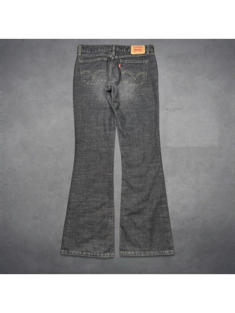Vintage Levi's 518 Superlow Bootcut Jeans Black Faded Denim Juniors 7 JR M